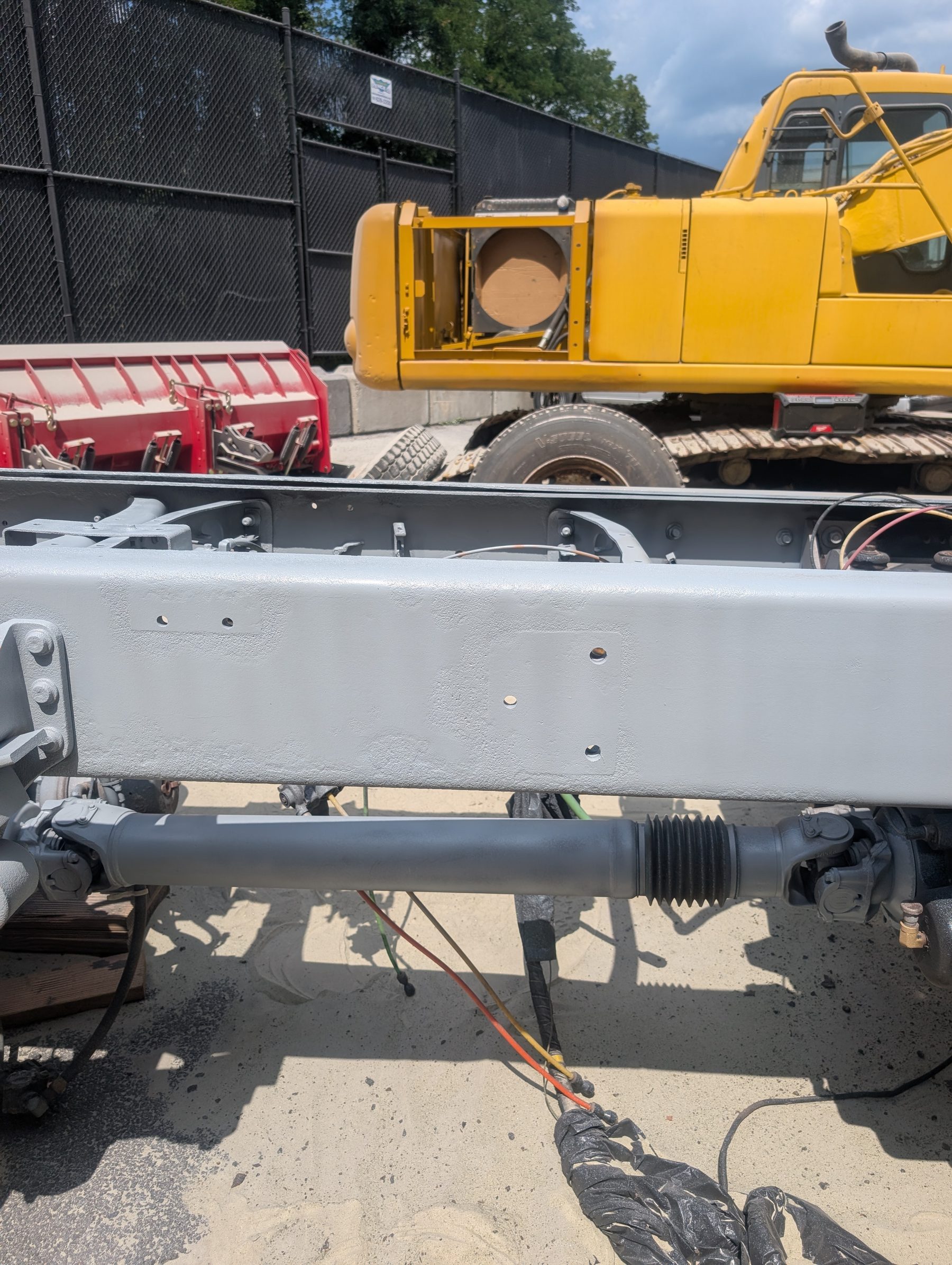 Refinished chassis frame ready for fabrication