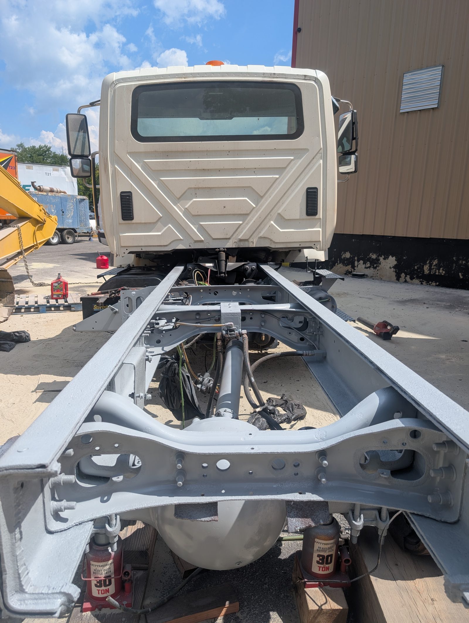 Refinished chassis, suspension fitted