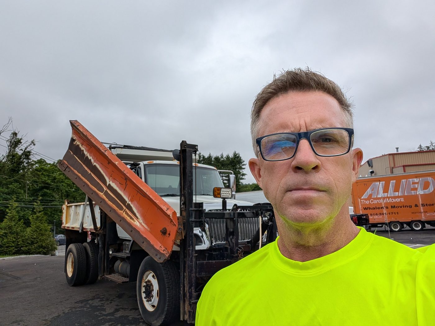 JT on site with the trucks